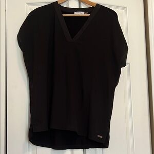 Calvin Klein Women's Black V-Neck Top